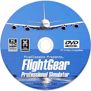 FlightGear Flight Simulator 2022 X Flight Sim Plane & Helicopter Including 600+ Aircraft DVD CD Disc Standard Edition Comp...